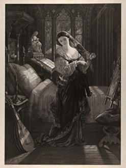 Drawings Prints, Print, Madeline Prayer, John Keats, Eve St. Agnes, stanza XIX, lines 4-5 Drawings Prints, Print, Madeline Prayer, John Keats, Eve St. Agnes, stanza XIX, lines 4-5