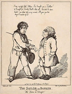 Drawings Prints, Print, Sailor Banker, Firm Danger, Artist, Publisher, Thomas Rowlandson Drawings Prints, Print, Sailor Banker, Firm Danger, Artist, Publisher, Thomas Rowlandson