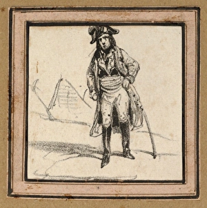 Drawings Prints, Print, Soldier leaning sword, Artist, Victor Adam, French, 1801-1866 Drawings Prints, Print, Soldier leaning sword, Artist, Victor Adam, French, 1801-1866