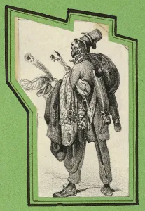 Drawings Prints, Print, Soldiers Peddlar, 2 prints varying size mounted onto green sheet Drawings Prints, Print, Soldiers Peddlar, 2 prints varying size mounted onto green sheet