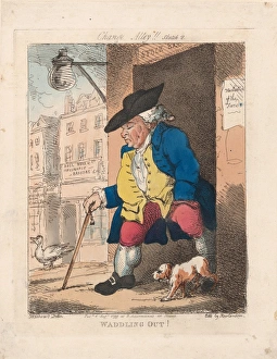 Drawings Prints, Print, Waddling Out!, Publisher, Artist, Rudolph Ackermann Drawings Prints, Print, Waddling Out!, Publisher, Artist, Rudolph Ackermann