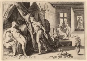 Dutch 16th Century after Hendrik Goltzius, Mercury Entering Herses Room, 1590 Dutch 16th Century after Hendrik Goltzius, Mercury Entering Herses Room, 1590