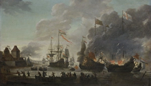 The Dutch Burn English Ships during the Expedition to Chatham, 20 June 1667 (Raid The Dutch Burn English Ships during the Expedition to Chatham, 20 June 1667 (Raid