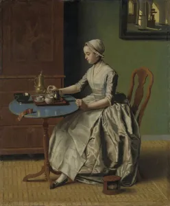 Dutch Girl Breakfast young woman soberly dressed Dutch Girl Breakfast young woman soberly dressed