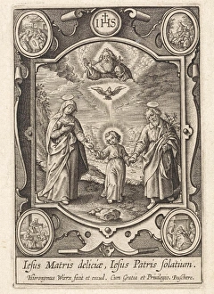Earthly and heavenly Trinity, Hieronymus Wierix, 1563 - before 1619 Earthly and heavenly Trinity, Hieronymus Wierix, 1563 - before 1619
