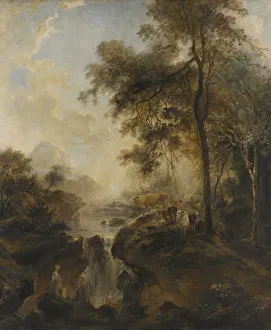 Elias Martin Landscape Waterfall Cattle Swedish landscape Elias Martin Landscape Waterfall Cattle Swedish landscape