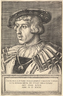 Emperor Ferdinand I 16th century Engraving first state Emperor Ferdinand I 16th century Engraving first state