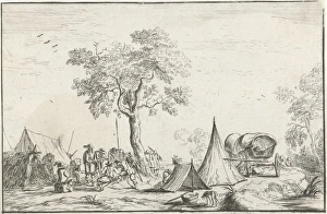 Encampment with a pointed tent, Robert van den Hoecke, 1632-1668 Encampment with a pointed tent, Robert van den Hoecke, 1632-1668
