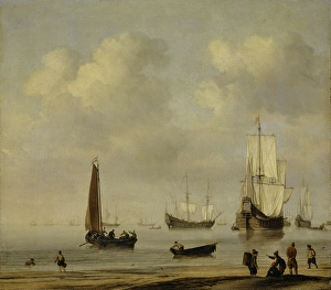 Engulfed Tugs Fishing Boats Calm 1655/65 oil Engulfed Tugs Fishing Boats Calm 1655/65 oil
