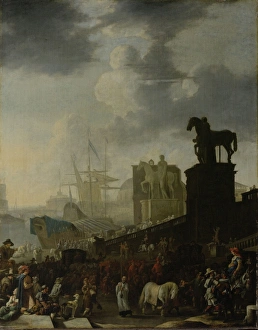 Entrance to the Capitol with the White Horse of the newly elected Pope, Johannes Entrance to the Capitol with the White Horse of the newly elected Pope, Johannes