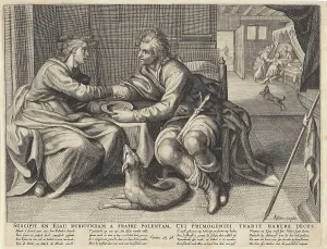 Esau sells his birthright to Jacob, Willem Isaacsz Esau sells his birthright to Jacob, Willem Isaacsz