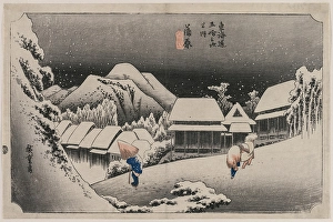 Evening Snow Kambara number sixteen series Fifty-three Stations Evening Snow Kambara number sixteen series Fifty-three Stations