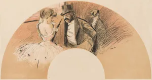 Eventail Bal Gavarni Jean Louis Forain French Eventail Bal Gavarni Jean Louis Forain French