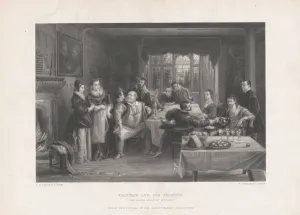 Falstaff Friends Merry Wives Windsor 1868 Etching Falstaff Friends Merry Wives Windsor 1868 Etching