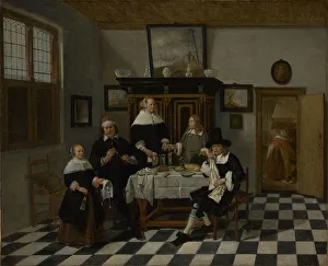 Family Group Dinner Table Attributed Quiringh Gerritsz Family Group Dinner Table Attributed Quiringh Gerritsz