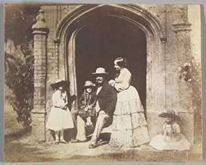 Family Group Portrait Posed Doorway late 1840s Family Group Portrait Posed Doorway late 1840s