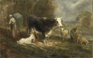 Farmyard with Cattle, Eugene Fromentin-Dupeux, 1849 Farmyard with Cattle, Eugene Fromentin-Dupeux, 1849
