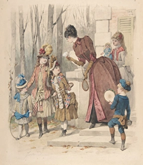 Fashion illustration no 2224 July 1885 Watercolor Fashion illustration no 2224 July 1885 Watercolor