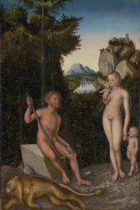 Faun Family Slain Lion Lucas Cranach Elder German Faun Family Slain Lion Lucas Cranach Elder German