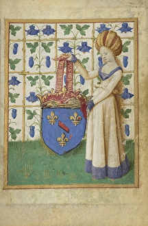 Female Heraldic Figure Holding Escutcheon Jean Fouquet Female Heraldic Figure Holding Escutcheon Jean Fouquet