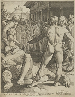 Fight Ulysses & Irus ca 1590 Engraving second state Fight Ulysses & Irus ca 1590 Engraving second state