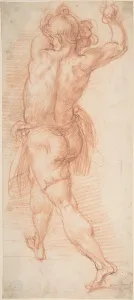 Figure Man Throwing Stones recto Study Man verso Figure Man Throwing Stones recto Study Man verso