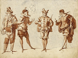 Four Figures Theatrical Costume Claude Gillot Four Figures Theatrical Costume Claude Gillot