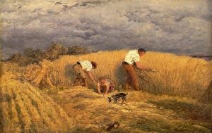 A Finished Study for Reaping Signed and dated, lower right: J Linnell A Finished Study for Reaping Signed and dated, lower right: J Linnell