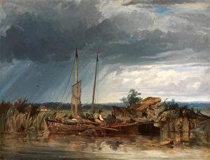 Two Fishing Boats on the Banks of Inland Waters Signed and dated, lower left: G Two Fishing Boats on the Banks of Inland Waters Signed and dated, lower left: G
