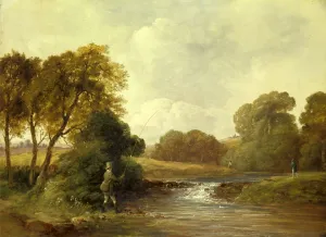 Fishing: Playing a Fish, William Jones, active 1832-1836, British Fishing: Playing a Fish, William Jones, active 1832-1836, British
