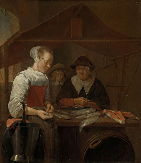 The fishwife, Quiringh Gerritsz. van Brekelenkam, 1650 - 1670 The fishwife, Quiringh Gerritsz. van Brekelenkam, 1650 - 1670