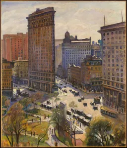 Flatiron Building 1919 Oil canvas 40 x 34 101.6 86.4 cm Flatiron Building 1919 Oil canvas 40 x 34 101.6 86.4 cm