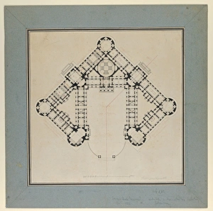 Floor Plan Royal Palace ca 1780-90 Pen black ink Floor Plan Royal Palace ca 1780-90 Pen black ink