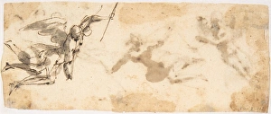 Four Flying Angels recto Two Figures verso 1624-63 Four Flying Angels recto Two Figures verso 1624-63