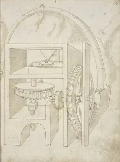 Brown Ink On Paper Art Prints: Folio 15 mill Edificij et machine MS Martini