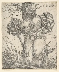 Footsoldier front Tree mid-17th century Engraving Footsoldier front Tree mid-17th century Engraving