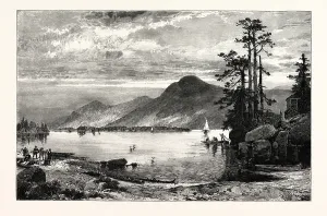 FOURTEEN-MILE ISLAND, LAKE GEORGE. THOMAS MORAN, England was an American painter FOURTEEN-MILE ISLAND, LAKE GEORGE. THOMAS MORAN, England was an American painter