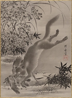 Fox Catching Bird Meiji period 1868-1912 ca Fox Catching Bird Meiji period 1868-1912 ca