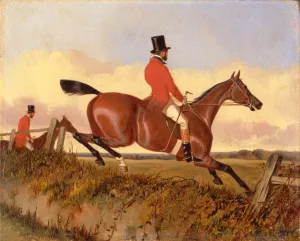Foxhunting: Clearing a Bank, John Dalby, active 1826-1853, British Foxhunting: Clearing a Bank, John Dalby, active 1826-1853, British