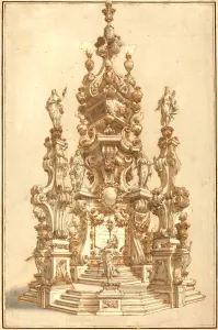 Francesco Galli Bibiena, Italian (1659-1739), Magnificent Catafalque for a Deceased Noble Francesco Galli Bibiena, Italian (1659-1739), Magnificent Catafalque for a Deceased Noble