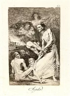 Drypoint Gallery: Francisco de Goya (Spanish, 1746-1828). Sopla. (Blow.), 1796-1797. From Los Caprichos, no