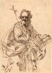 Francisco Herrera II (Spanish, 1622-1685), A Standing Saint with a Crucifix and a Book Francisco Herrera II (Spanish, 1622-1685), A Standing Saint with a Crucifix and a Book