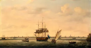 The Frigate Surprise at Anchor off Great Yarmouth, Norfolk, Francis Holman The Frigate Surprise at Anchor off Great Yarmouth, Norfolk, Francis Holman