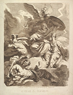 Genius Franklin 1779 Etching second state two Genius Franklin 1779 Etching second state two