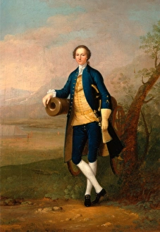 Gentleman with a Cannon Signed and dated in brown paint, lower left: ADevis Gentleman with a Cannon Signed and dated in brown paint, lower left: ADevis