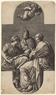 Giorgio Ghisi after Francesco Primaticcio (Italian, 1520 - 1582), Three Muses Giorgio Ghisi after Francesco Primaticcio (Italian, 1520 - 1582), Three Muses