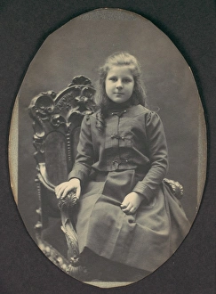 Girl Ringlets Seated Three-Quarter Length 1890s Girl Ringlets Seated Three-Quarter Length 1890s