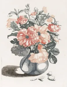 Glass vase with flowers, print maker: Anonymous, Dating 1688 - 1698 Glass vase with flowers, print maker: Anonymous, Dating 1688 - 1698