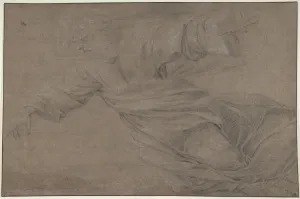 God Father mid-17th century Black white chalk God Father mid-17th century Black white chalk