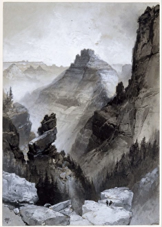 Grand Canyon Head Old Hance Trail ca 1892 Watercolor Grand Canyon Head Old Hance Trail ca 1892 Watercolor